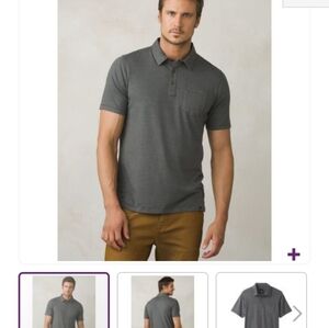 Men's M Prana gray polo shirt